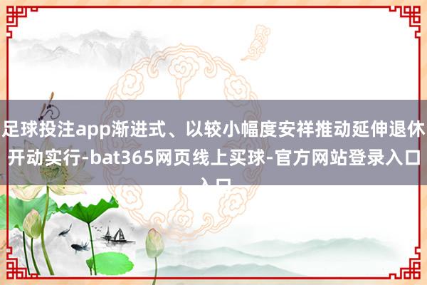 足球投注app渐进式、以较小幅度安祥推动延伸退休开动实行-bat365网页线上买球-官方网站登录入口