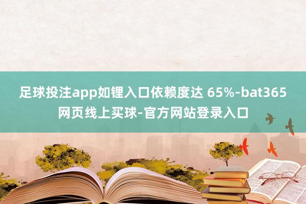 足球投注app如锂入口依赖度达 65%-bat365网页线上买球-官方网站登录入口