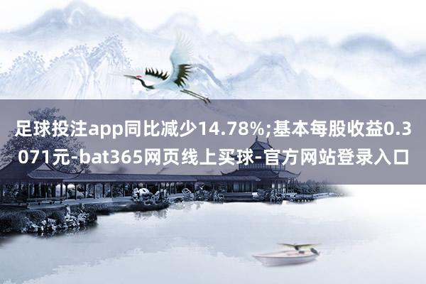足球投注app同比减少14.78%;基本每股收益0.3071元-bat365网页线上买球-官方网站登录入口