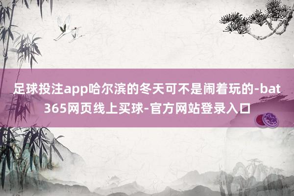 足球投注app哈尔滨的冬天可不是闹着玩的-bat365网页线上买球-官方网站登录入口