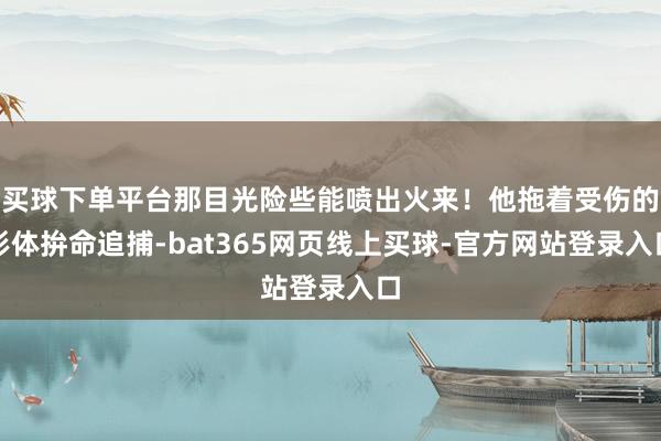 买球下单平台那目光险些能喷出火来！他拖着受伤的形体拚命追捕-bat365网页线上买球-官方网站登录入口