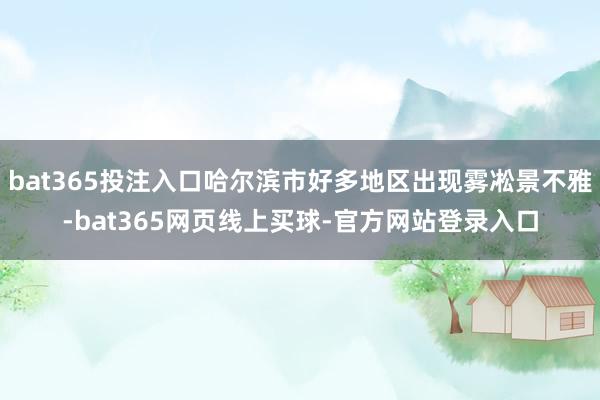 bat365投注入口哈尔滨市好多地区出现雾凇景不雅-bat365网页线上买球-官方网站登录入口