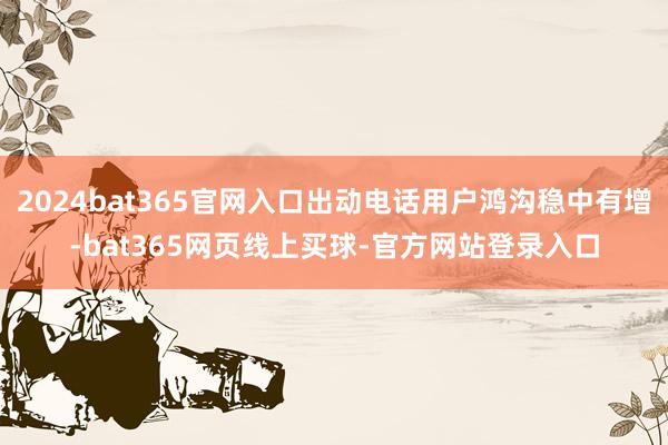 2024bat365官网入口出动电话用户鸿沟稳中有增-bat365网页线上买球-官方网站登录入口