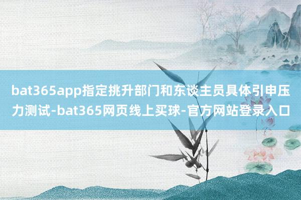 bat365app指定挑升部门和东谈主员具体引申压力测试-bat365网页线上买球-官方网站登录入口
