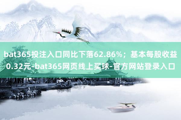 bat365投注入口同比下落62.86%；基本每股收益0.32元-bat365网页线上买球-官方网站登录入口