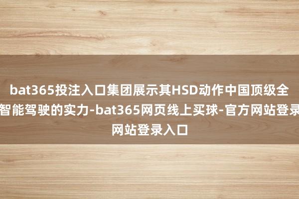 bat365投注入口集团展示其HSD动作中国顶级全场景智能驾驶的实力-bat365网页线上买球-官方网站登录入口