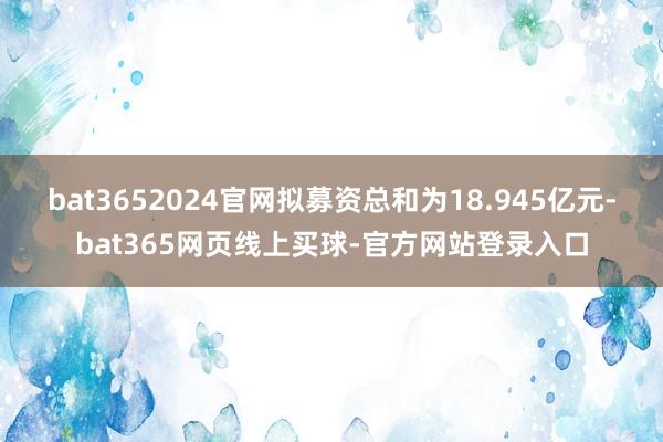 bat3652024官网拟募资总和为18.945亿元-bat365网页线上买球-官方网站登录入口