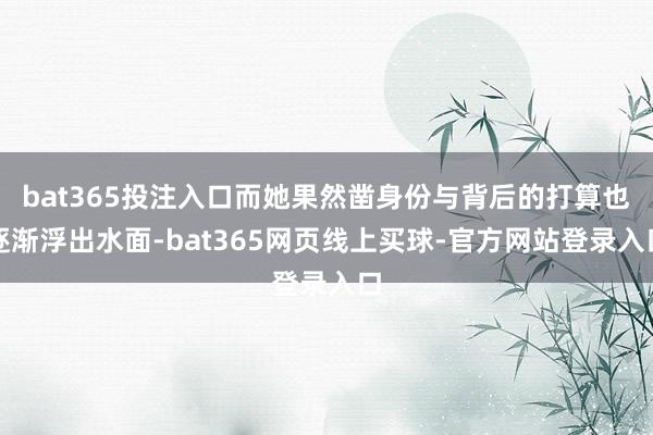bat365投注入口而她果然凿身份与背后的打算也逐渐浮出水面-bat365网页线上买球-官方网站登录入口