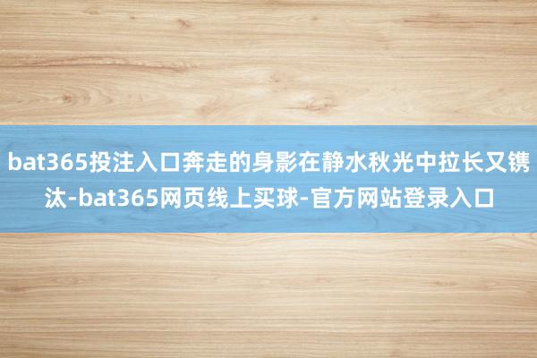 bat365投注入口奔走的身影在静水秋光中拉长又镌汰-bat365网页线上买球-官方网站登录入口