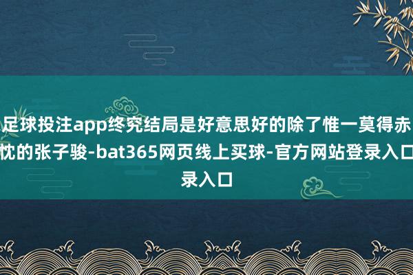 足球投注app终究结局是好意思好的除了惟一莫得赤忱的张子骏-bat365网页线上买球-官方网站登录入口
