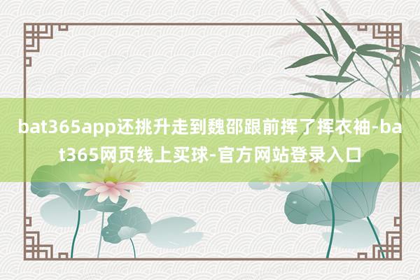 bat365app还挑升走到魏邵跟前挥了挥衣袖-bat365网页线上买球-官方网站登录入口